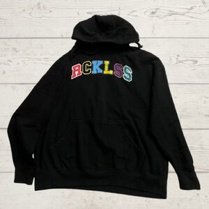 Young and Reckless Men’s Black Hoodie with Colorful RCKLSS Logo | NWOT | XL